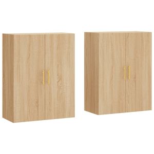 vidaXL Mobili a Parete 2 pz Rovere Sonoma 69,5x34x90 cm