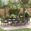 vidaXL Set da Pranzo per Giardino con cuscino 9 pcs Marrone polyrattan
