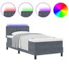 vidaXL Letto a Sorgente LED Grigio scuro 100 x 200 cm Velluto