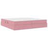 vidaXL Letto con contenitore e materasso Rosa 200 x 200 cm Velluto