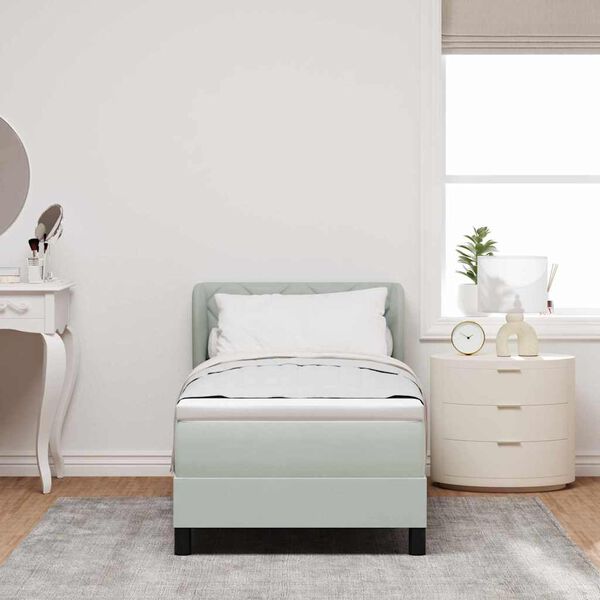 vidaXL Letto a molle con materasso Grigio chiaro 80 x 200 cm Velluto