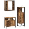 vidaXL Set di mobili per il bagno 3 pz Marrone Legno ingegnerizzato