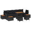 vidaXL Set Divano da Giardino con cuscino 10 pcs Nero Poly Rattan