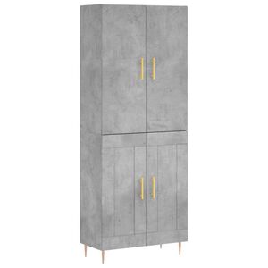 vidaXL Credenza Grigio Cemento 69,5x34x180 cm in Legno Multistrato