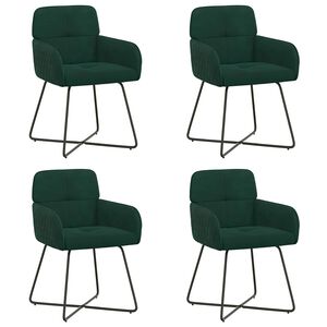 vidaXL Sedie da pranzo 4 pz Velluto Verde Scuro 59 x 56,5 x 86 cm