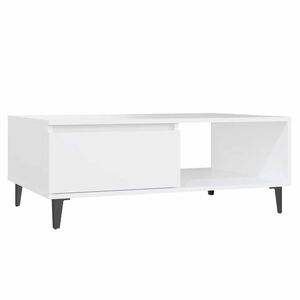 vidaXL Tavolino da Salotto Bianco 90x60x35 cm in Legno Multistrato
