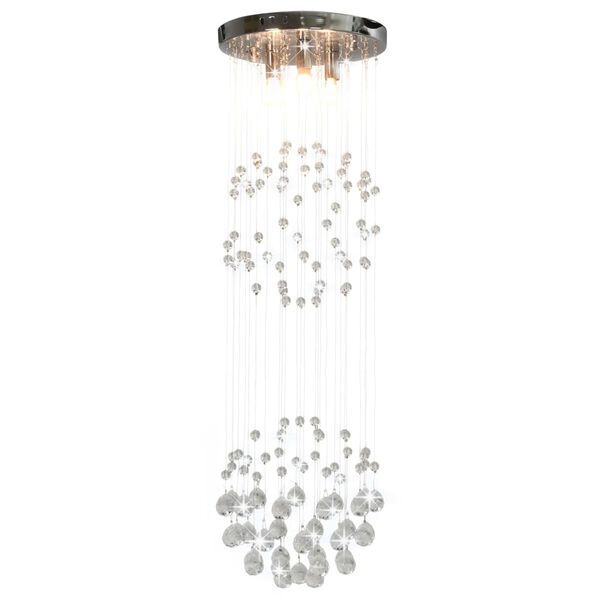 vidaXL Lampadario Perle di Cristallo a Sfera Argento 3 Lampadine G9