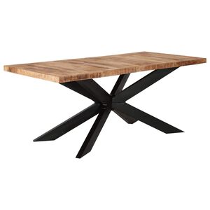 vidaXL Tavolo da Pranzo 180x90x76 cm in Legno Massello di Mango Grezzo