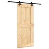 vidaXL Porta scorrevole Naturale e Nero 90 x 210 cm