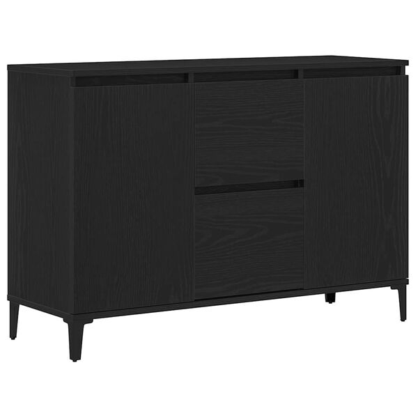 vidaXL Credenza Rovere Nero 104 x 35 x 70 cm Legno multistrato