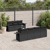 vidaXL Set Divani da Giardino con Cuscini 8 pz Nero in Polyrattan