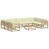 vidaXL Set di divani da esterno 10 pz Bianco e Crema