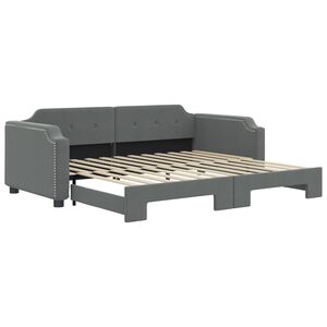 vidaXL Divano Letto con Letto Estraibile Grigio Scuro 80x200 Tessuto