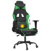 vidaXL Sedia da Gaming Massaggio Poggiapiedi Nero e Verde Similpelle