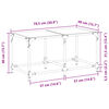 vidaXL Tavolini con Piano Vetro Trasparente 2 pz 78,5x40x40 cm Acciaio