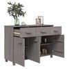 vidaXL Credenza HAMAR Grigio Chiaro 113x40x80cm Legno Massello di Pino