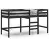 vidaXL Letto Soppalco con Scala Bambini Nero 90x190 cm Massello Pino