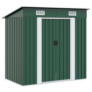 vidaXL Capanno da Giardino Verde Metallo
