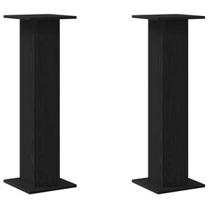 vidaXL Supporti per Altoparlanti 2 pcs Rovere Nero 30 x 30 x 95 cm