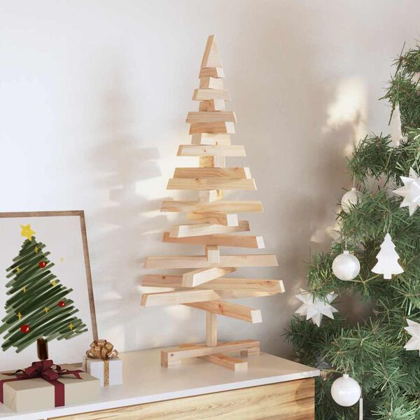 vidaXL Alberi di Natale Naturale 90 cm Legno di pino massello