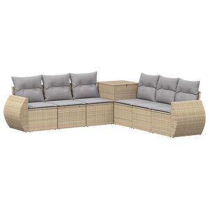vidaXL Set di divani 7 pz Beige e Grigio Chiaro