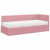 vidaXL Cornice del letto ad angolo Rosa 80 x 200 cm Velluto