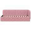vidaXL Cornice del letto ad angolo Rosa 80 x 200 cm Velluto