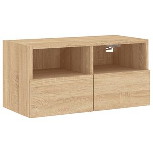 vidaXL Mobile TV a Parete Rovere Sonoma 60x30x30 cm Legno Multistrato
