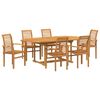vidaXL Set da Pranzo per Giardino 7 pcs Marrone Legno di teak solido