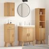 vidaXL Set di mobili per il bagno 4 pcs Marrone Legno massello di pino