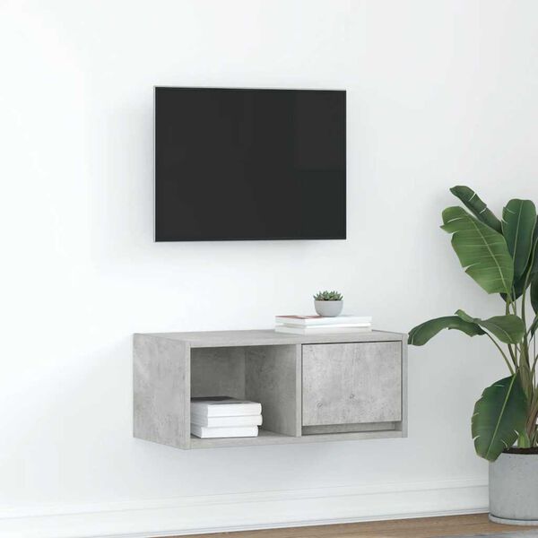 vidaXL Mobile per TV Grigio Cemento 60x31x25,5 cm Legno Multistrato