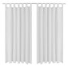vidaXL Tende in Micro-Raso Bianche 2 pz con Occhielli 140 x 175 cm
