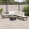 vidaXL Set Divani da Giardino 2 pz con Cuscini Nero Polyrattan Acacia