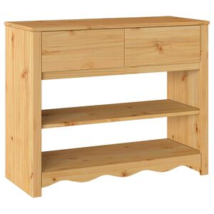 vidaXL Tavolo consolle Drammen Rovere 89,5 x 37 x 73 cm Pino massello