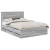 vidaXL Struttura del letto con cassetto Grigio Sonoma 140 x 200 cm