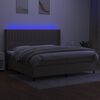 vidaXL Letto a Molle Materasso e LED tortora 200x200cm in Tessuto