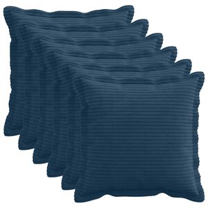 vidaXL Federa 6 pz HOUTEN Blu navy 30 x 30 cm corduroy