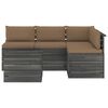 vidaXL Set Divani da Giardino su Pallet 5 pz con Cuscini Massello Pino