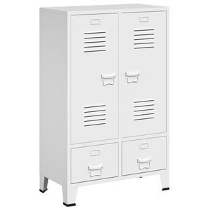 vidaXL Armadio Industriale Bianco 67x35x107 cm in Acciaio