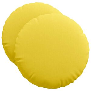 vidaXL Cuscini per Seduta 2 pcs Giallo Chiaro &Oslash;50 x 19 cm Tessuto