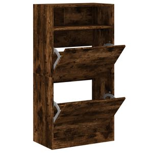 vidaXL Scarpiera Rovere Fumo 60x34x116 cm in Legno Multistrato