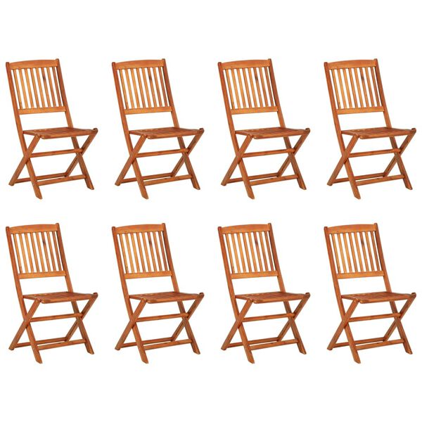 vidaXL Set da Pranzo da Giardino 9pz 180x90x75cm Legno Massello Acacia