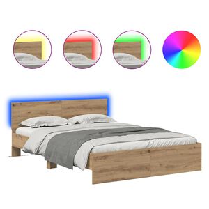 vidaXL Struttura del letto Rovere artigianale 140 x 200 cm