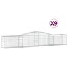 vidaXL Cesti Gabbioni ad Arco 9 pz 400x50x60/80 cm Ferro Zincato