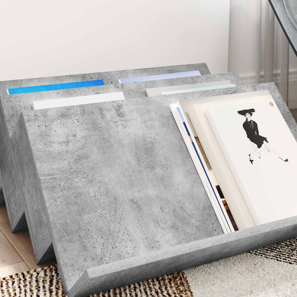 vidaXL Scaffale per riviste Grigio Concret&egrave; 65 x 53 x 28,5 cm