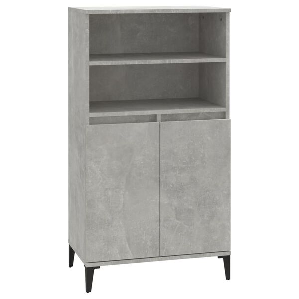vidaXL Credenza Grigio Cemento 60x36x110 cm in Legno Multistrato