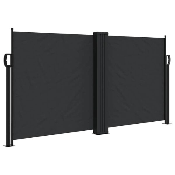 vidaXL Tenda da Sole Laterale Retrattile Nera 120x600 cm