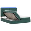 vidaXL Letto con contenitore LED e materasso Verde Scuro 200 x 200 cm
