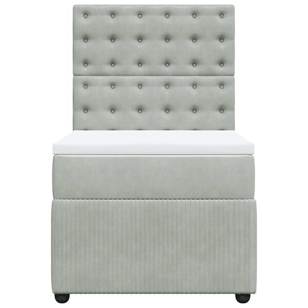 vidaXL Giroletto a Molle con Materasso Grigio Chiaro 90x190 cm Velluto