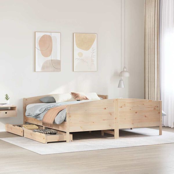 vidaXL Letto senza Materasso 200x200 cm in Legno Massello di Pino